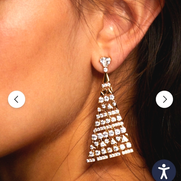 GORGEOUS NADRI LUXOR GOLD CZ EARRINGS - Picture 2 of 4